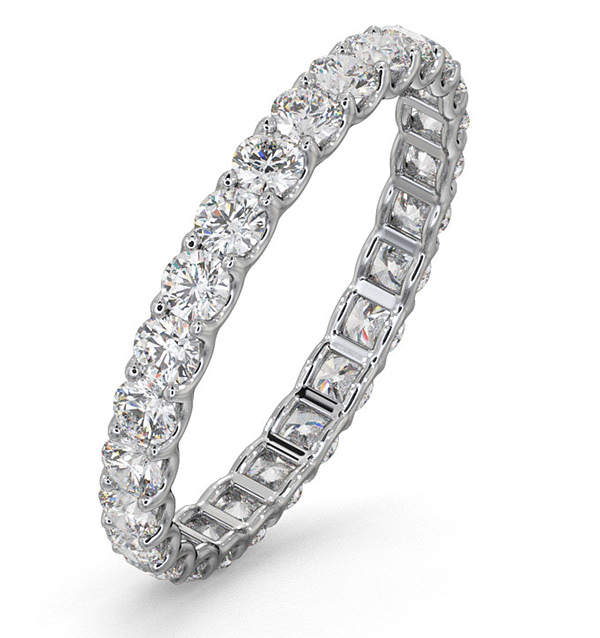 Chloe Lab Diamond Eternity Ring 18K White Gold Claw Set 1.00ct G/Vs